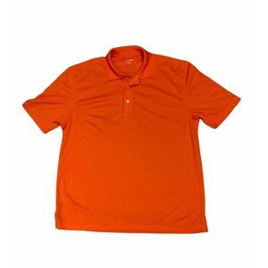New Sport-Tex Polo Mens Shirt Orange Sz L Collared Polyester Moisture Wicking